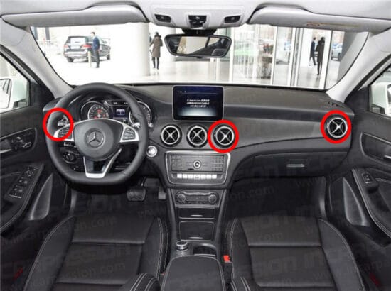 Cover Pulsanti Clima Per Mercedes CLA GLA 2013-2018 | Toppa Centrale Argento | Accessori Interni Auto