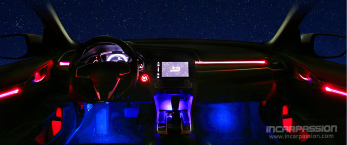 10th Generation Honda Civic 64 Colors Ambient Light Foot Light Storage Box Light