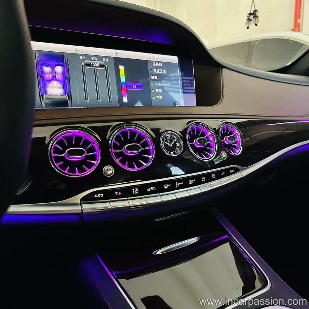 56df44ddd Mercedes S Class W222 Turbo LED Air Vent with 7 / 64 Colors Ambient Light - Image 1