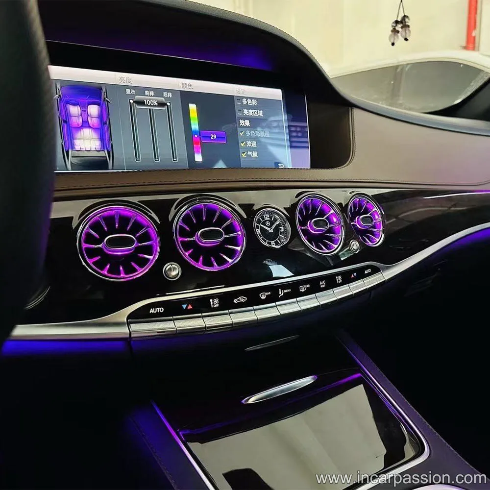 56df44ddd Mercedes S Class W222 Turbo LED Air Vent with 7 / 64 Colors Ambient Light - Image 1