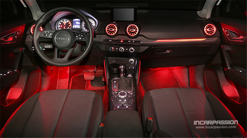 Audi Q2 interior detail / unique LED ambient light system 