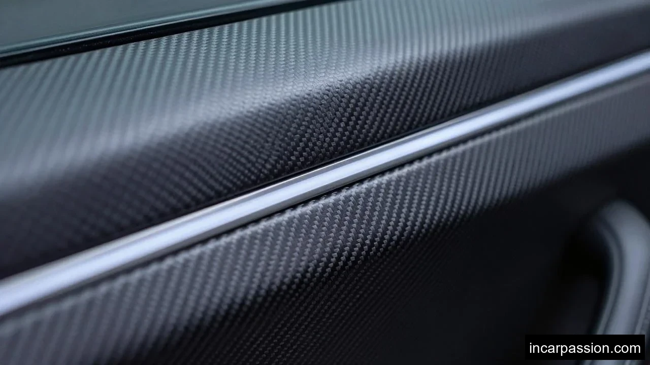 close-up of BMW 3 Series door panel with slim embe