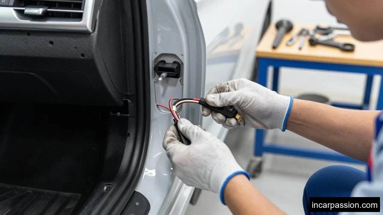 installer routing wiring harness inside BMW 3 Seri